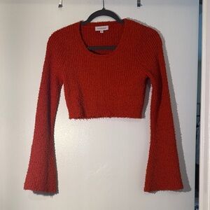 Burnt Orange Knit Crop Sweater